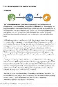 Converting Cellulosic Biomass to Ethanol Package