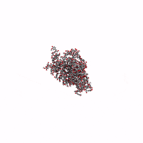 Using machine-learned atomic potentials, we can track deconstruction events in biomolecules, such as the lignin polymer here.