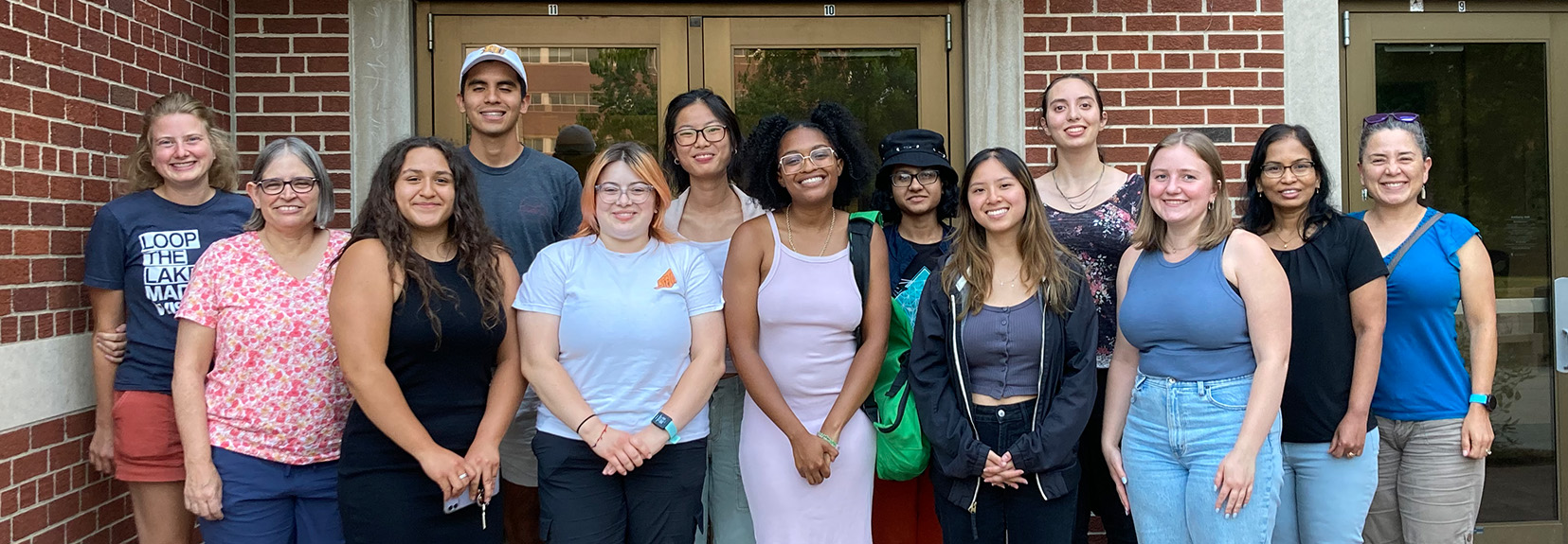 Students in GLBRC's summer undergraduate program tour Michigan State University with program advisors