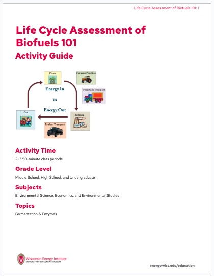 Screenshot of activity guide front page