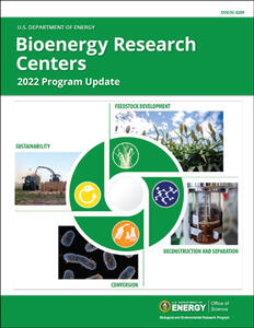 Cover page of the Bioenergy Research Centers Program brochure