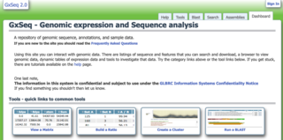 Screenshot of the GxSeq website
