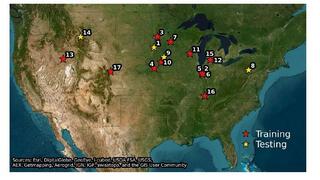 Map of the experiment locations