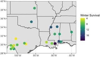 The approximate collection locations of founder populations used in crosses.