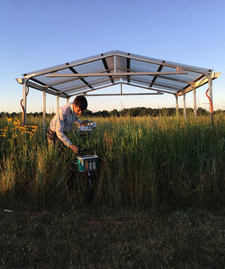 Mauricio Tejera working in the field