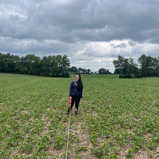 Venessa Udell doing field work 
