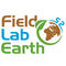 Logo with "field, lab, earth" in brown, blue, and red